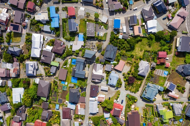 Top down view of the Kawaguchiko in japan