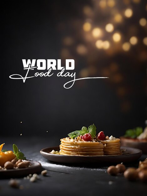 Photo top food poster design template food social media banner world food day