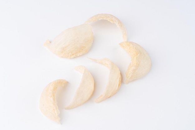 Top Grade edible bird nest shoot on white background with negative space