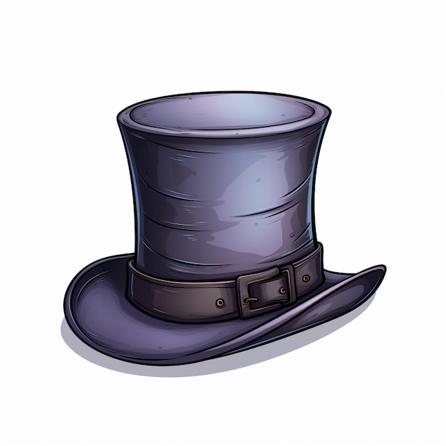 Top Hat 2d cartoon illustraton on white background high qu