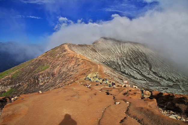 On the top of Ijen volcano, Indonesia