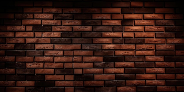 Top illuminated brick wall wide format Brown bricks