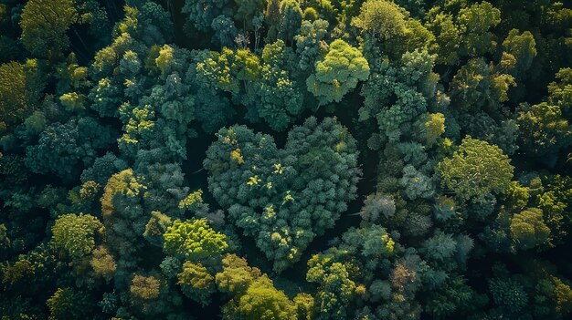 Photo top perspective of a forests heart form generative ai