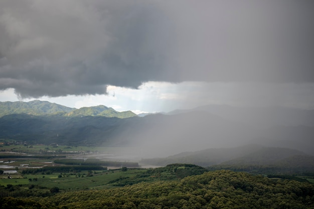 Top view amazing nature background on mountain thailand