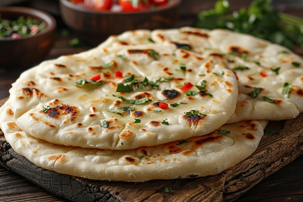 Top view arepas on wooden board