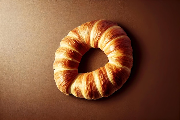 Top view bakery of delicious croissant generative art by AI