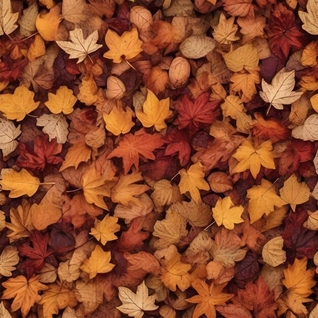 top view of beautiful autumn leaves JPG