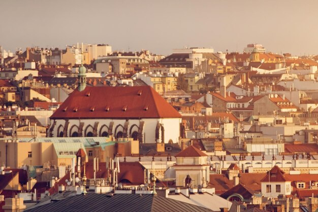 Top view of the beautiful old city Toned