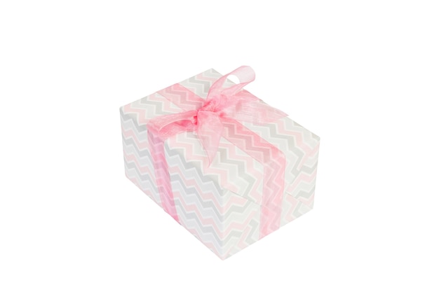 Top view on beautifully wrapped gift box