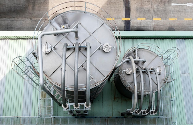 Top view beer fermentation tank