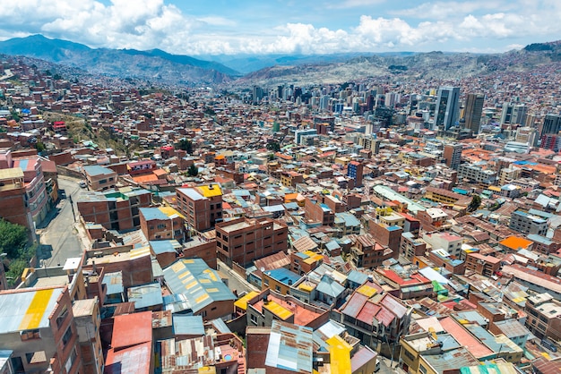 Top view of bolivian suburbs