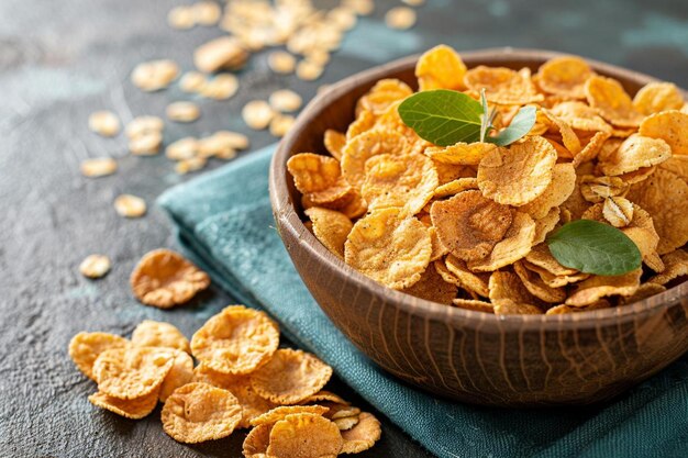 Top view breakfast with cereals