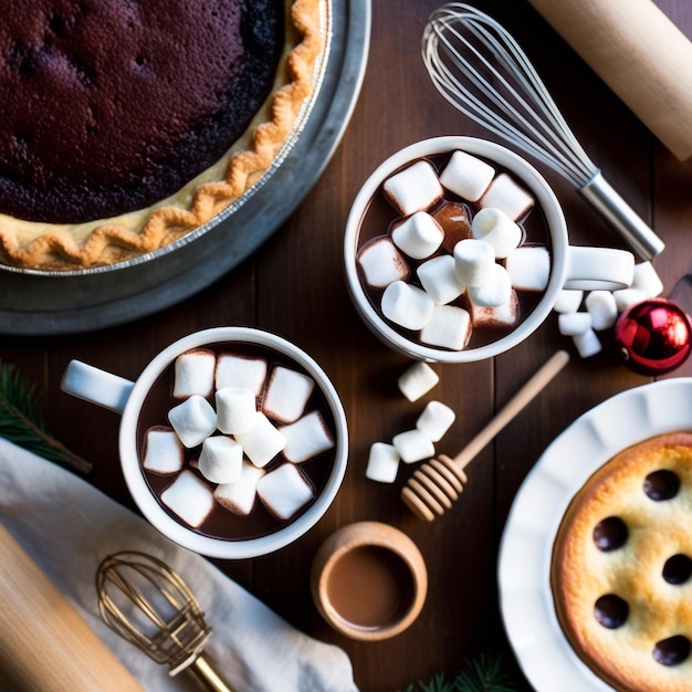 Photo top view of christmas sweets assortment