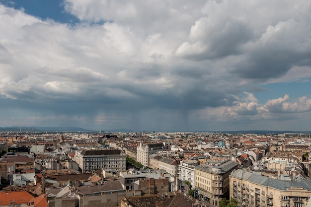 Top view of the city of Budapest Hungary