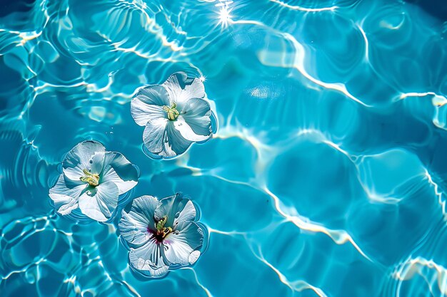 Photo a top view of the clear blue water in an outdoor swimming pool creating ripples and reflections on