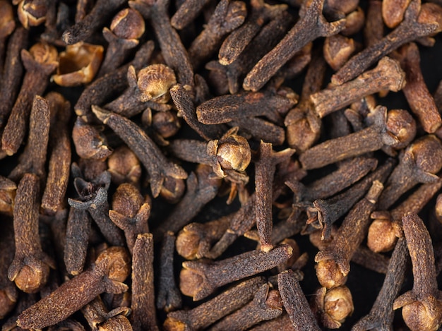 Top view, closeup of cloves.