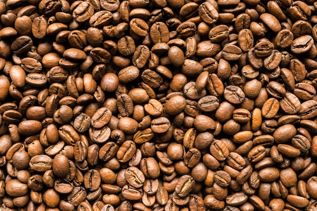 Top view of coffee beans