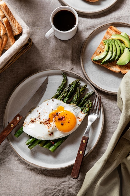 Top view delicious breakfast meal assortment