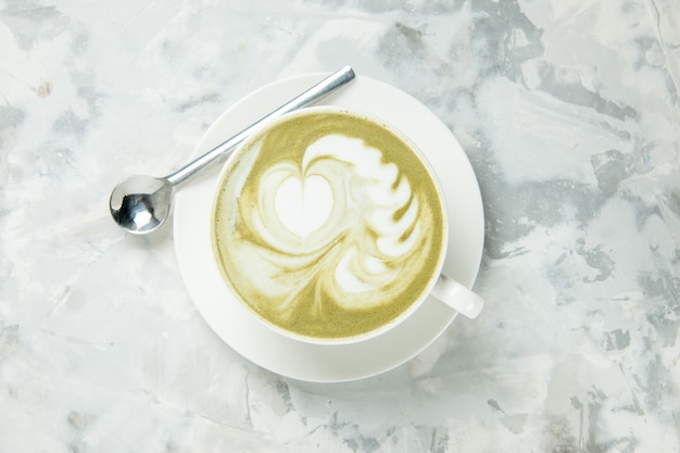 top view delicious espresso cup of coffee on white background dessert tea cookie cake biscuit sweet americano capuccino