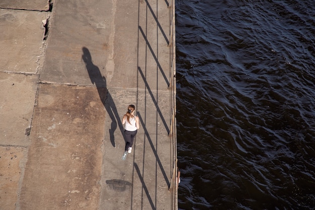 Top view of the exercising athlete