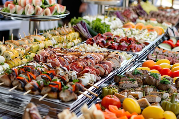 Top view over food banquet