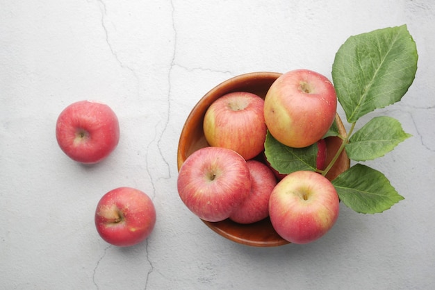 Top view of fresh apple in a bowl