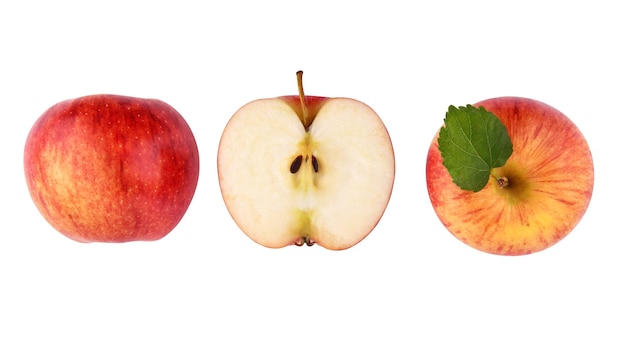 Top view of Gala apples isolate on white background