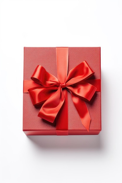 Top view gift box with isolated white background Generative AI