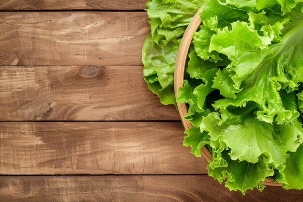 Photo top view greenery salad on table