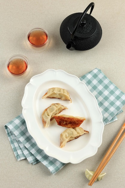 Top View Gyoza Japanese Dumpling