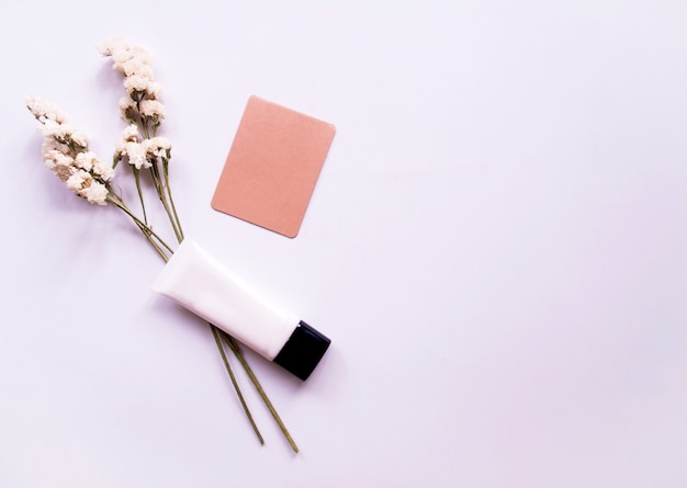 Top view, hand cream for clean and soft skin.