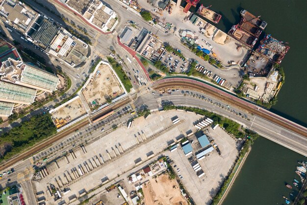 Top view of Hong Kong city