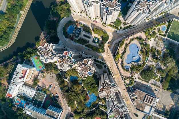 Top view of Hong Kong skyline