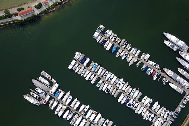 Top view of Hong Kong typhoon shelter