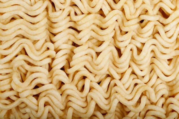 Top view of instant noodles texture