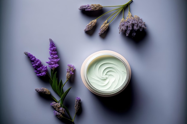 Top view of the lavender themed home spa