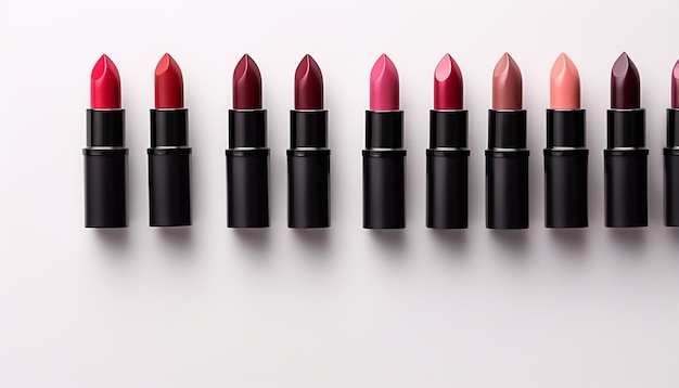 top view lipsticks with copy space