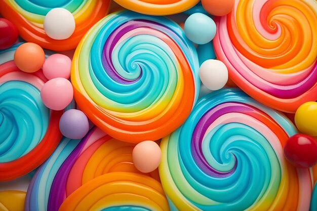 Top View of Lollipops Bottom Clear Frame Background