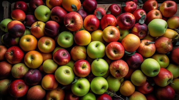 top view of lots of apples