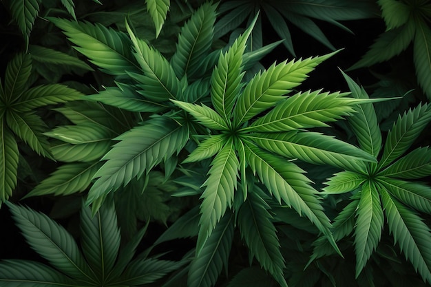 top view marijuana cannabis leaf background,Generative ai