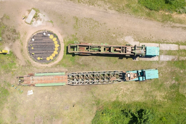 top view of the military vehicles  in the park