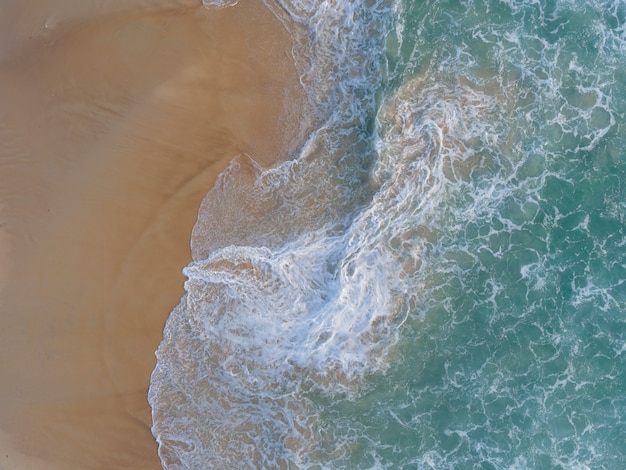 Top view of natural beach sea