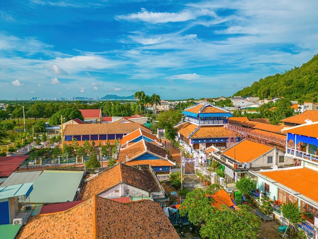 Top view of Nha Lon Long Son house This is historical sites an old house in Long Son which attracts tourists to visit spiritually on weekends in Vung Tau Vietnam