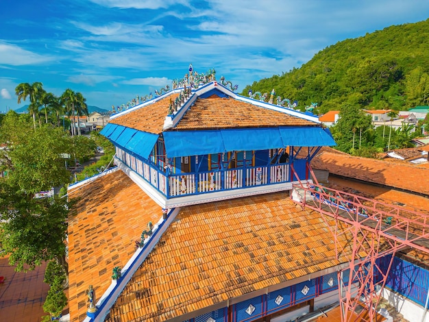 Top view of Nha Lon Long Son house This is historical sites an old house in Long Son which attracts tourists to visit spiritually on weekends in Vung Tau Vietnam