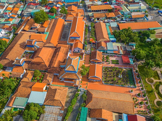 Top view of Nha Lon Long Son house This is historical sites an old house in Long Son which attracts tourists to visit spiritually on weekends in Vung Tau Vietnam