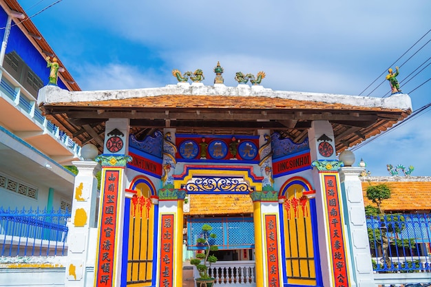 Top view of Nha Lon Long Son house This is historical sites an old house in Long Son which attracts tourists to visit spiritually on weekends in Vung Tau Vietnam