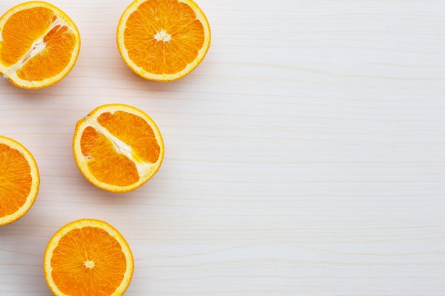 Top view of orange fruits