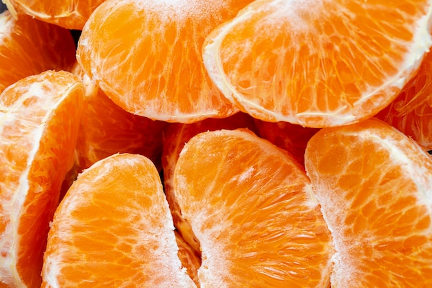 Top view orange slices arrangement