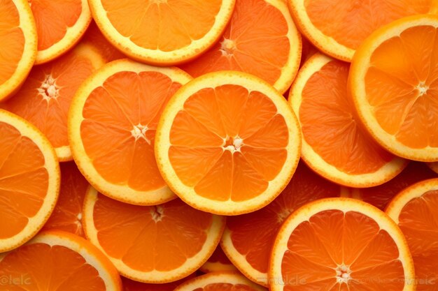 Top view of orange slices