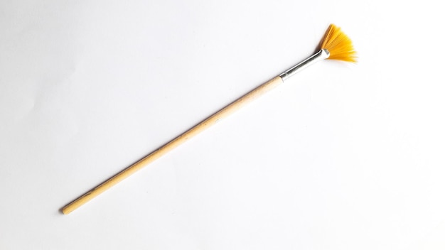 Top view of a paint brushes on a isolated white background